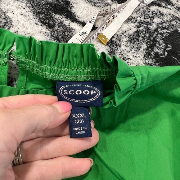 SCOOP green babydoll peplum top with half sleeves and mock neck - Picture 8 of 15